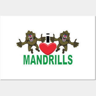 I Heart Mandrills Posters and Art